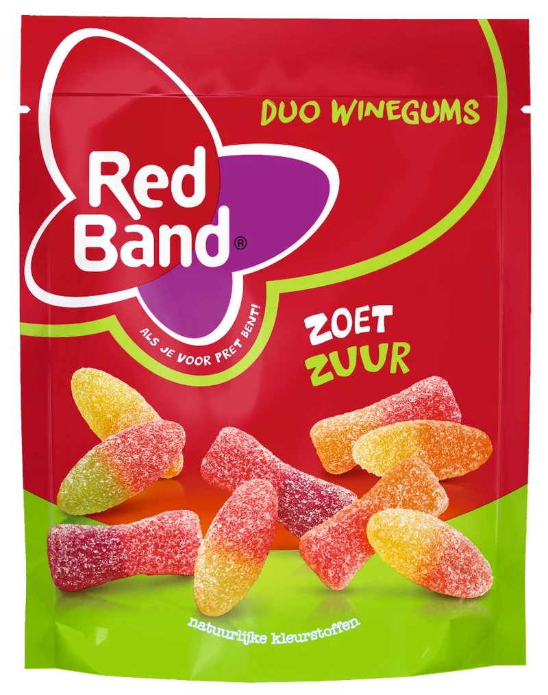 Red Band Duo Winegum Zoet Zuur 205 Gram
