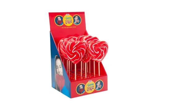 Hart Lolly Rood-Wit 24cm