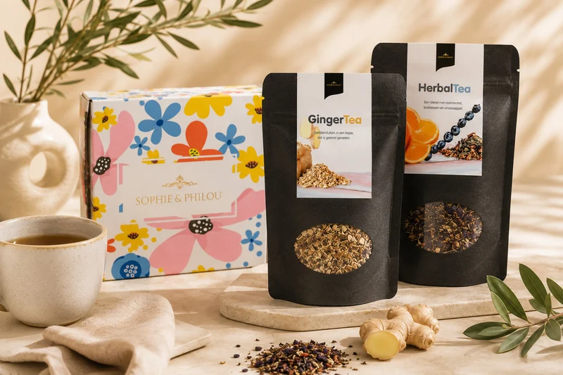Bedankt & Opkikker Theepakket | Kruiden & HerbalTea van Sophie & Philou
