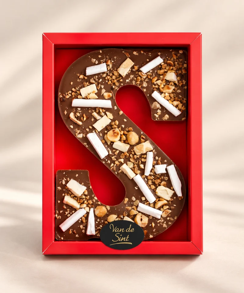 Luxe Chocoladeletter S | Nougat & Meringue | Melk | 200 g