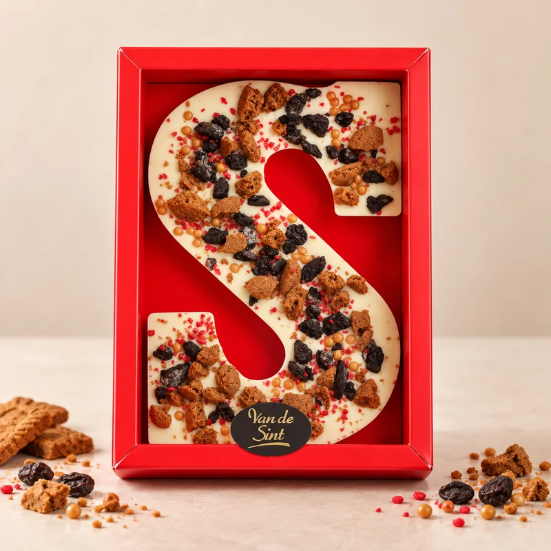 Chocoladeletter S | Salted Caramel & Oreo | Wit