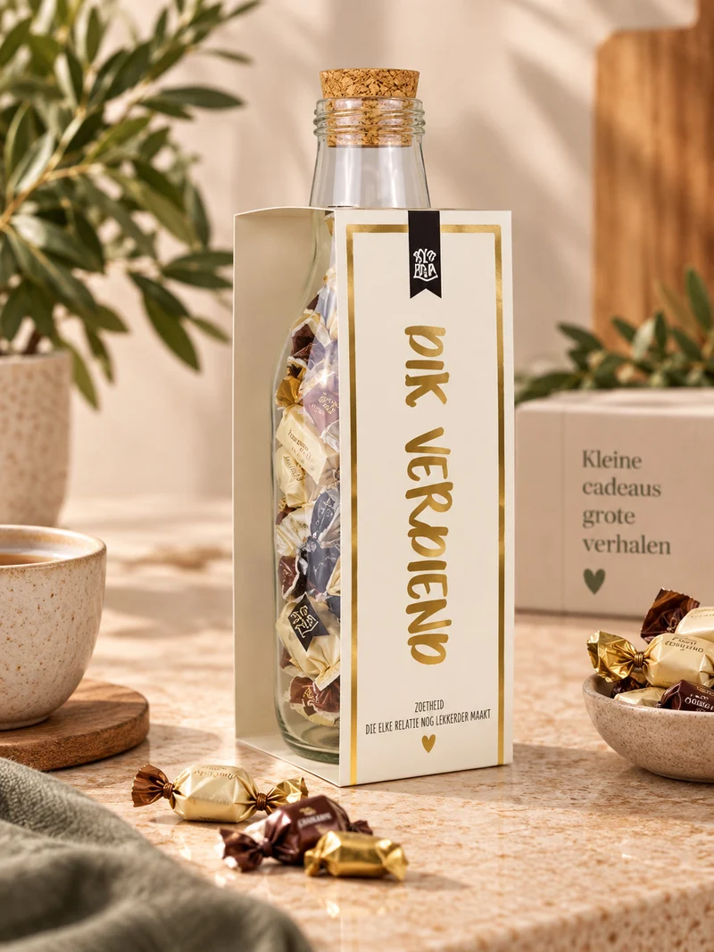 Momenten fles met toffees – Dik Verdiend