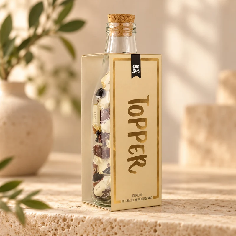 Momenten fles met toffees – Topper