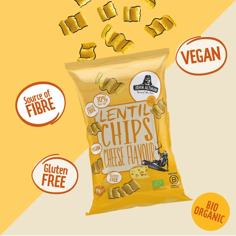 Lentil Chips Organic Vegan Cheese 75g