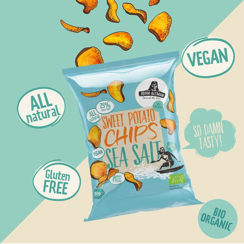 Sweet Potato Chips Organic Sea Salt 90g