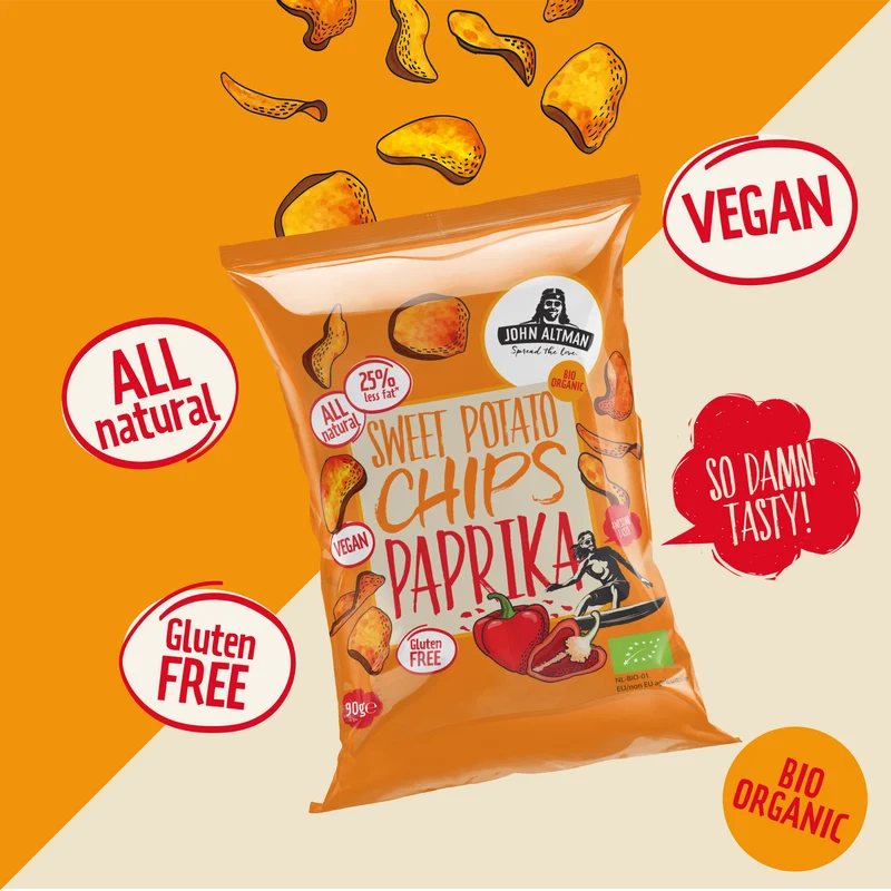 Sweet Potato Chips Organic Paprika 90g