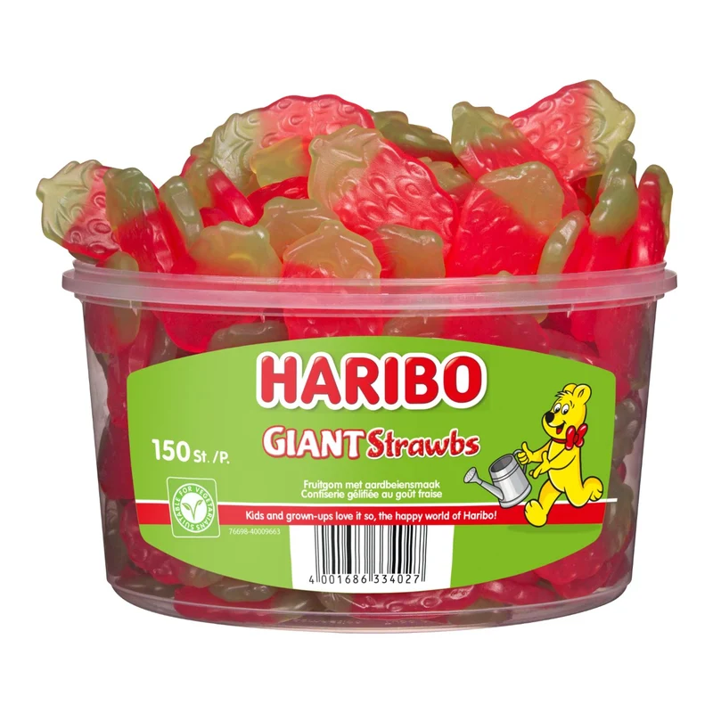 Haribo Giant Strawbs Silo (150 Stuks)