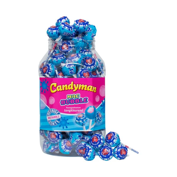Candyman Mac Bubble Kauwgomknots Blauw (1 Stuk)