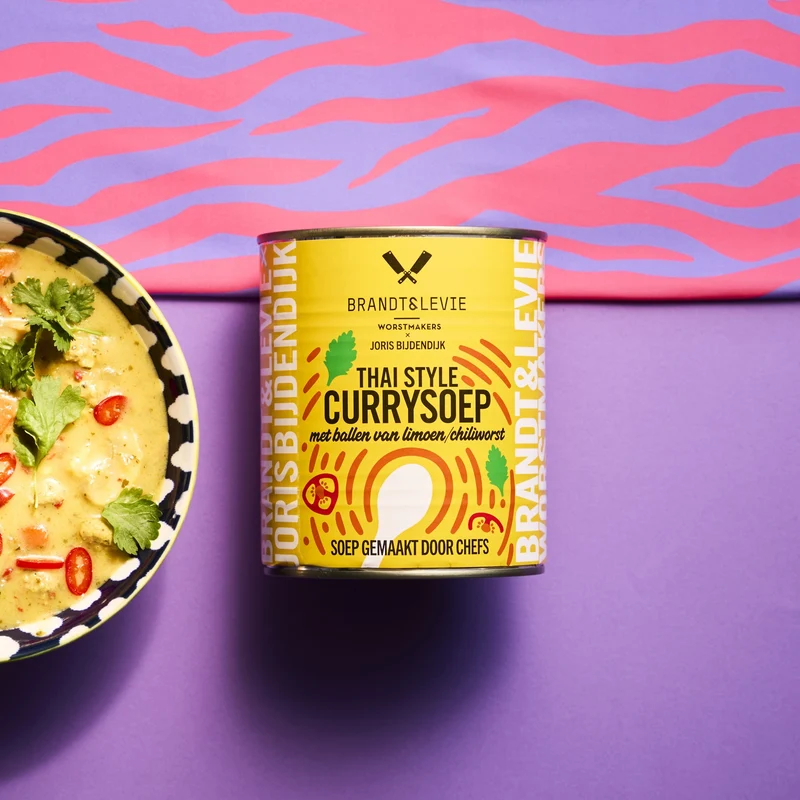 Thai Style Currysoep met ballen van limoen/chiliworst