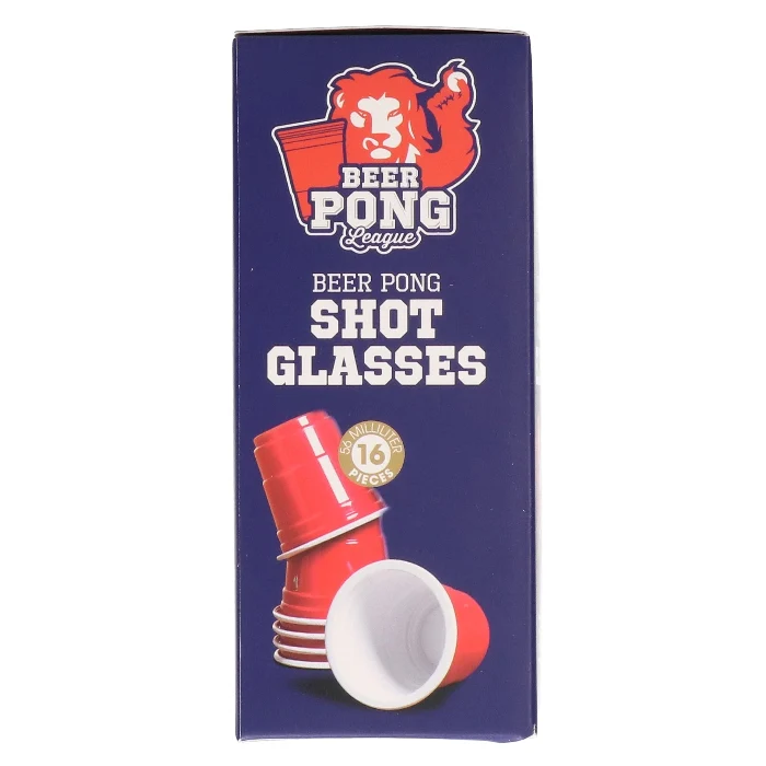 Beer Pong shotglazen rood 56 ml - 16 stuks
