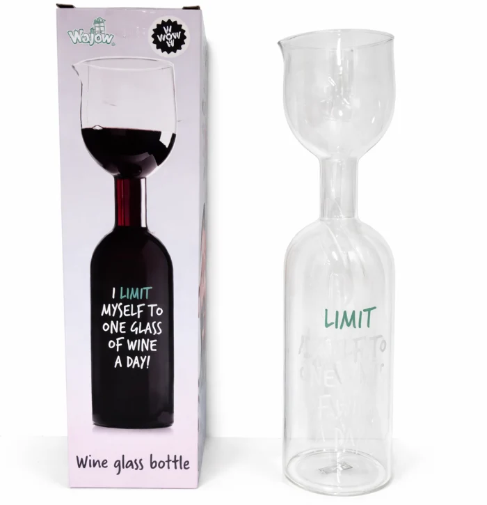 WJ Wine Glass Bottle I limit myself to one glass of wine a day!