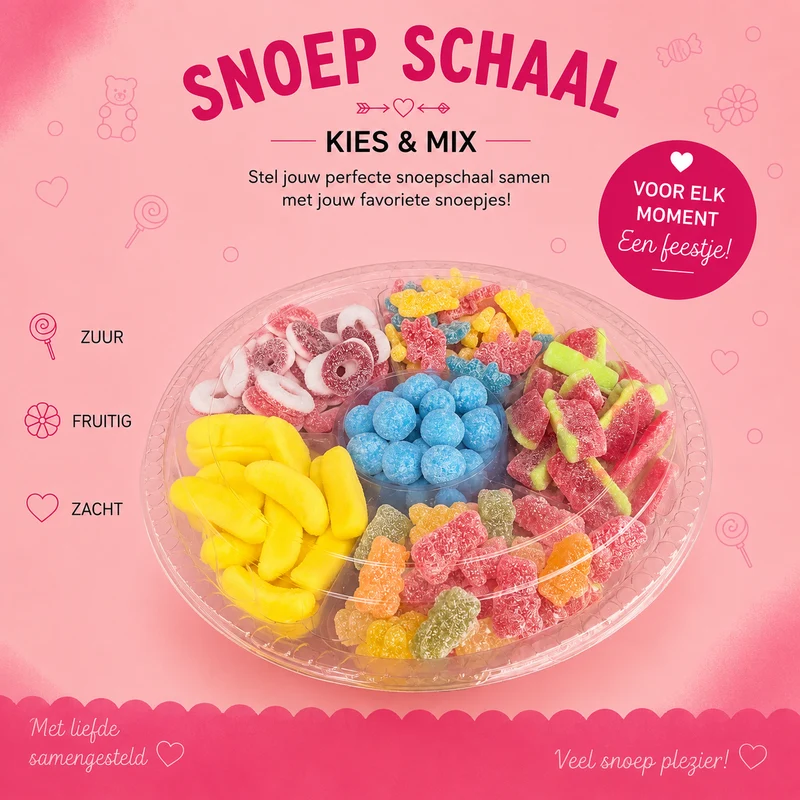 Zure / gesuikerde Ronde Snoepschaal