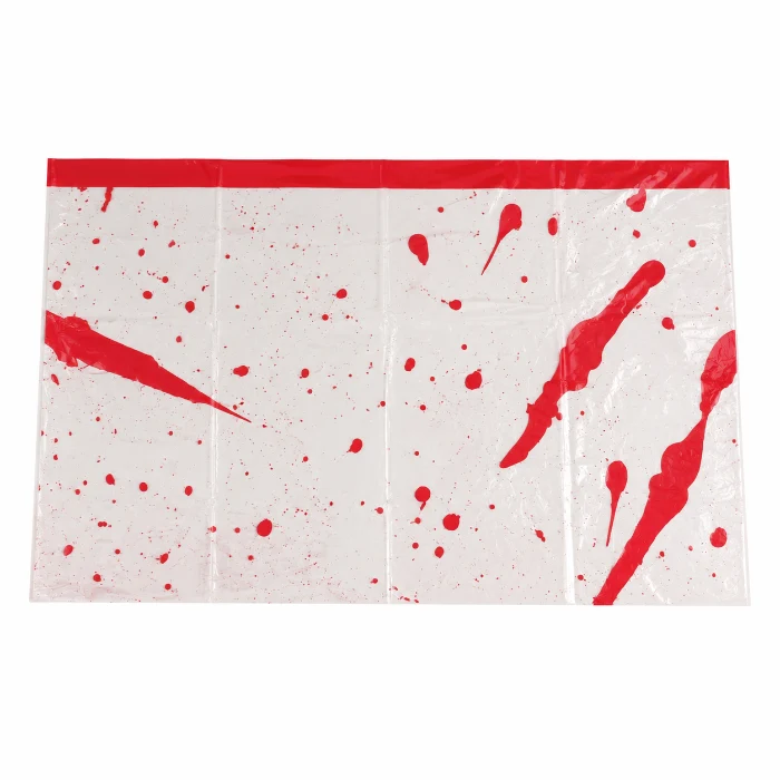 Tafelkleed bloederig wit/rood 137x274cm