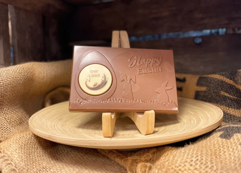Happy Easter / Vrolijk pasen chocolade reep