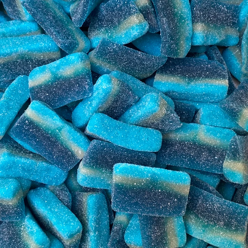 Zure blauwe partjes