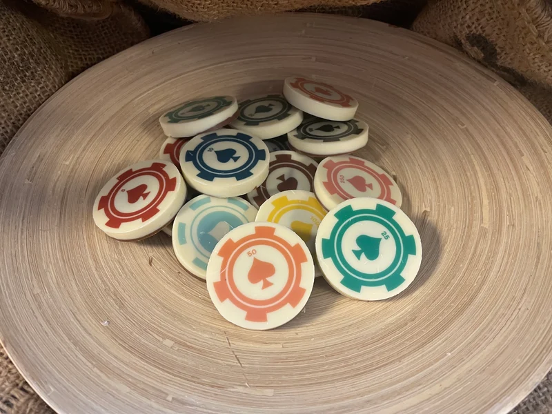 Pokerfiches van chocolade 18 stuks