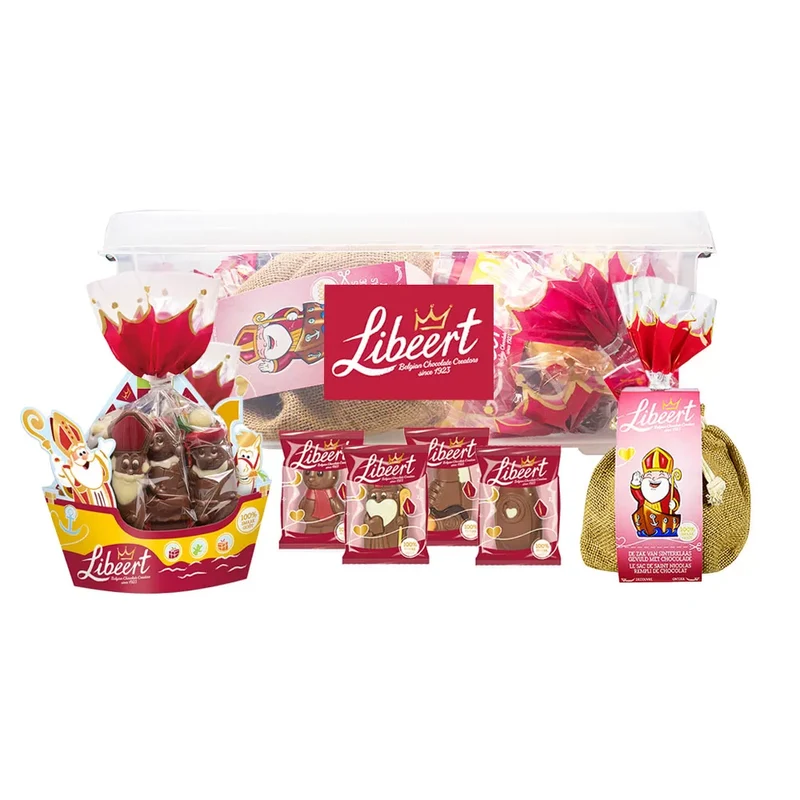 Libeert chocolade sintfiguren mix - boot van de Sint en zak van de Sint - 400g