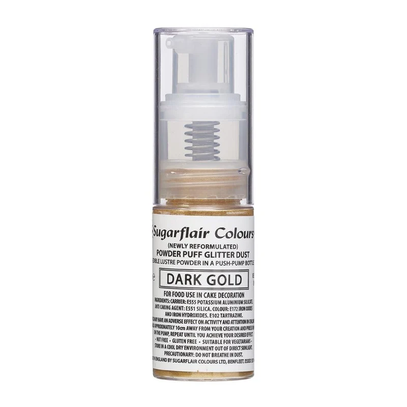 Sugarflair Pump Spray Glitter Dust -Dark Gold-