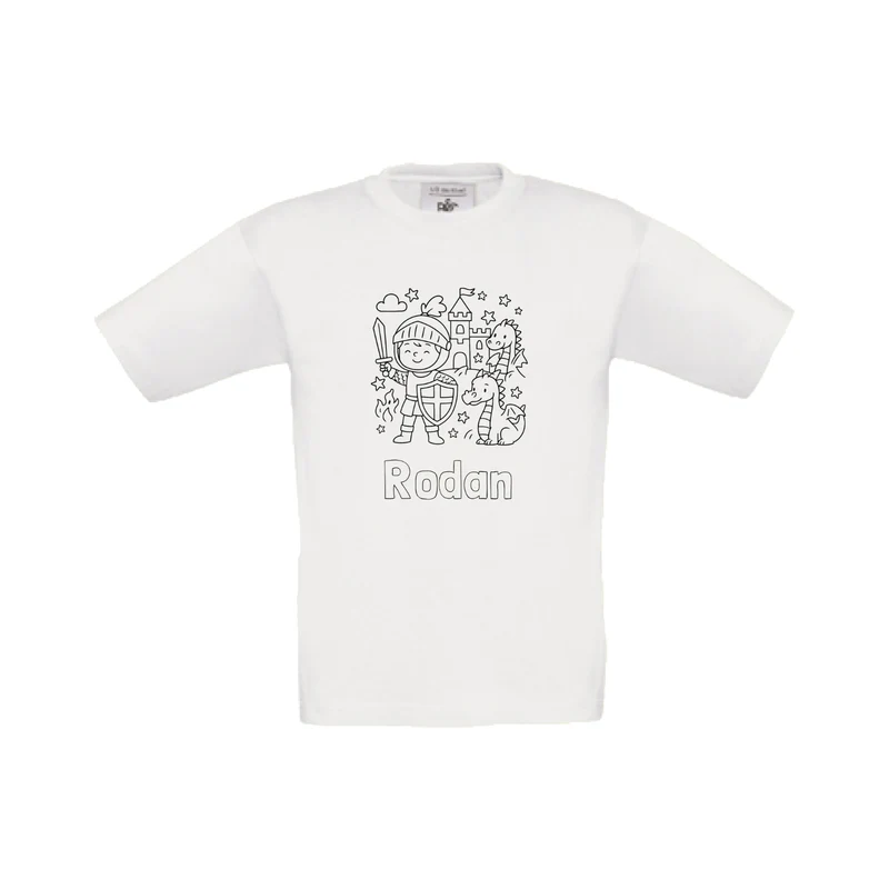 Ridder t-shirt om in te kleuren (met naam)