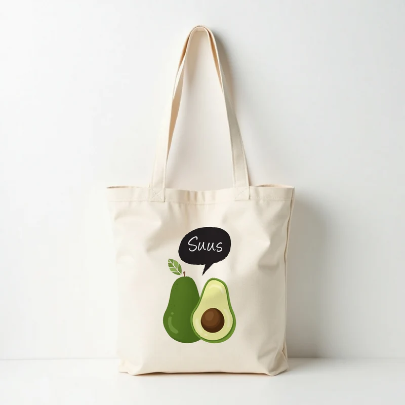 Tote bag avocado met naam