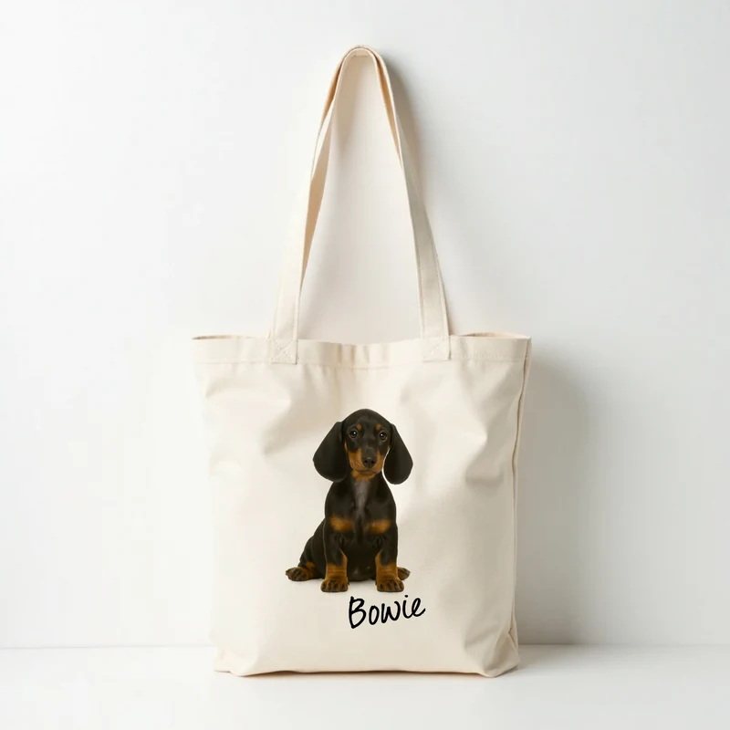 Tote bag teckel met naam