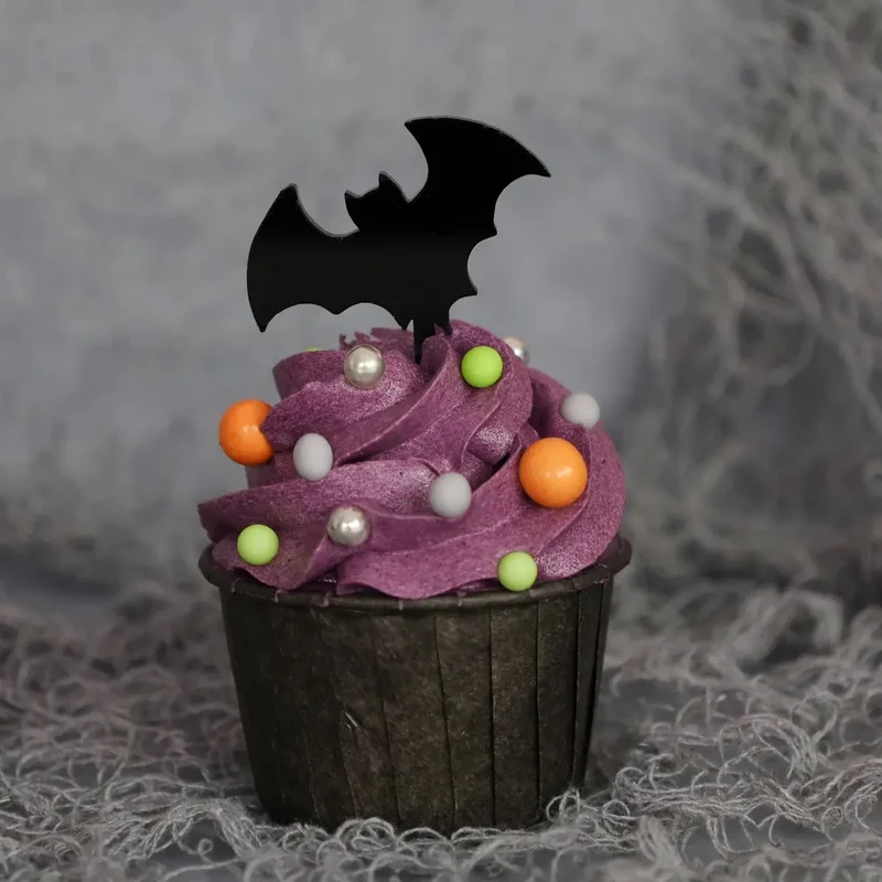 Sweet Stamp (Cupcake) Topper Vleermuis 6st.