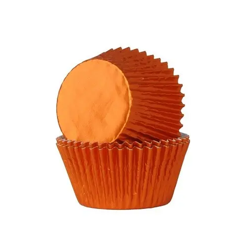 House of Marie Baking Cups Folie Oranje pk/24