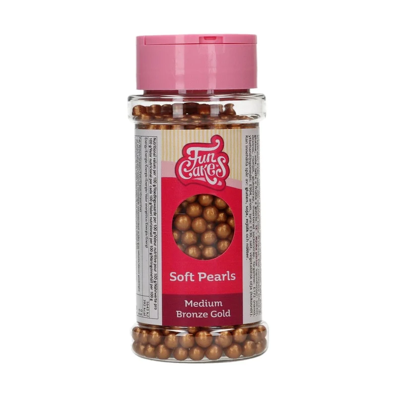 FunCakes Soft Pearls Brons Medium Goud 60 g