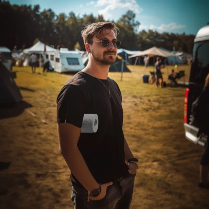 T-shirt met wc-rol