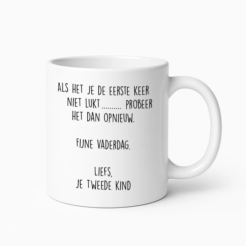 Mok "Als het de eerste keer niet lukt..." (Vaderdag cadeau)