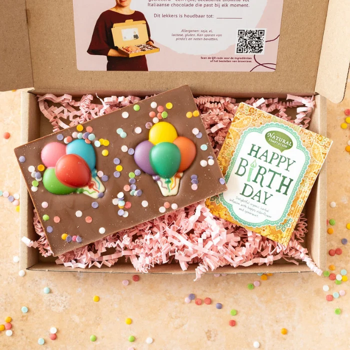 Verjaardagscadeau | Chocoladereep + thee | Happy Birthday