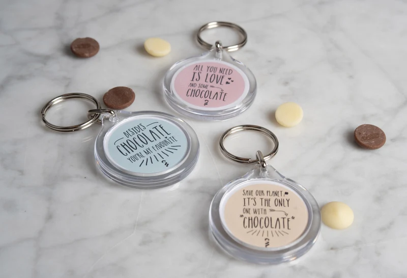 Sleutelhanger rond met quote