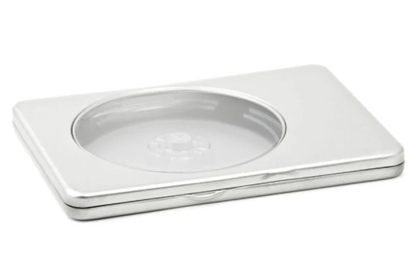 MDS 015 DVD blik met venster – metalen verpakking voor CD’s en DVD’s