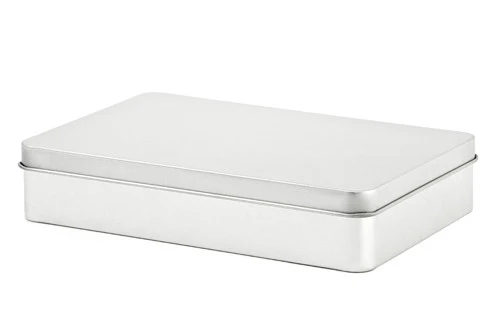 DSE 005 Promotionele Blikdoos 188x122x35 mm – bedrukbare tin box met scharnierdeksel