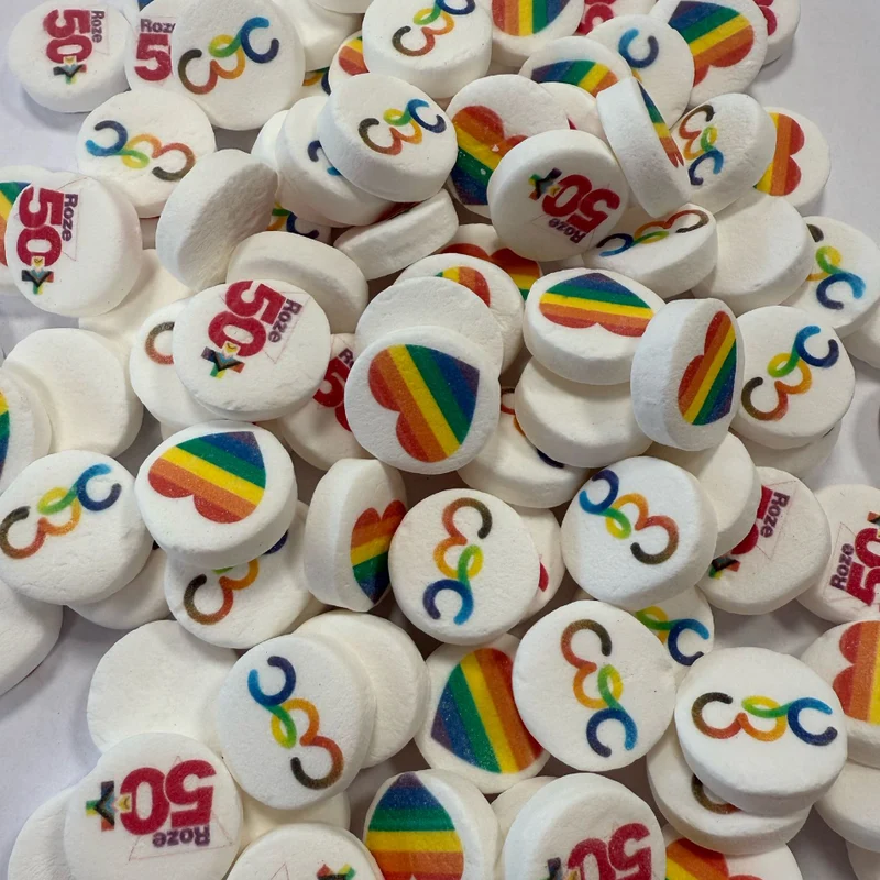 Product: Pepermuntjes met logo – per 500 gram