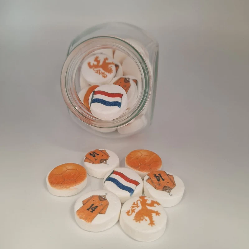 Pepermuntjes wk in glazen potje - 32 stuks