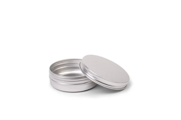 DRA 80.27 125ml Aluminium Crèmepot – Ronde Metalen Pot met Schroefdeksel