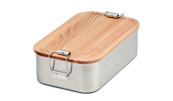 CP BU C4 RVS lunchbox met beukenhouten deksel – duurzaam en uniek