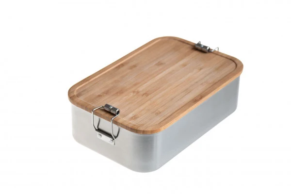 CP SA 15 RVS lunchbox met bamboe deksel – groot, lekdicht en duurzaam