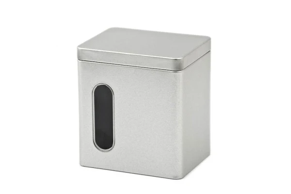 DSA 010 Voorraadblik met Venster 95x73x104 mm – Metalen Bewaardoos