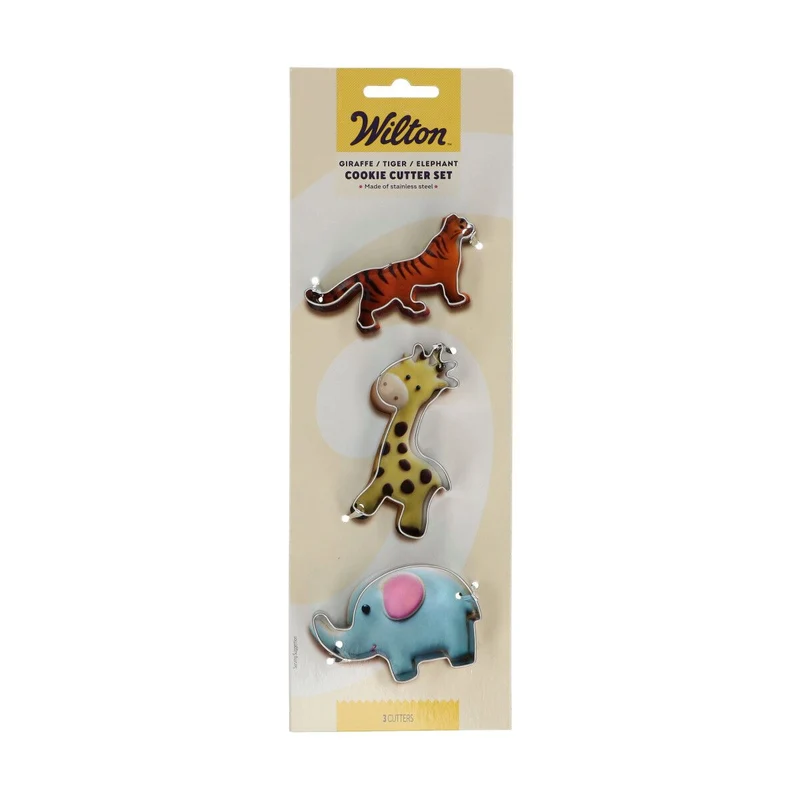 Wilton Cookie Cutter Giraf/ Tijger/ Olifant