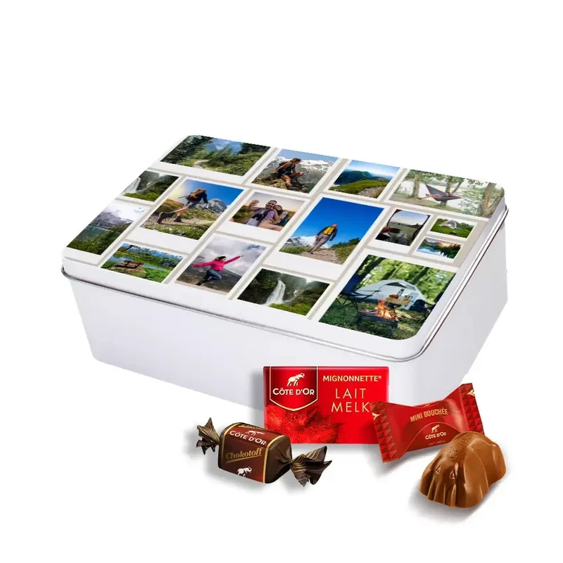 The Best of Côte d'Or chocolademix - volledig gepersonaliseerd cadeau - large tinnen blik - 600g