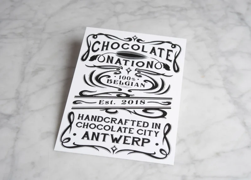 Postkaart Chocolate Nation, handcrafted in Chocolate City Antwerp