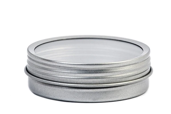 DSR 015 Rond Blik met Schroefdeksel – Metalen Doosje met Venster