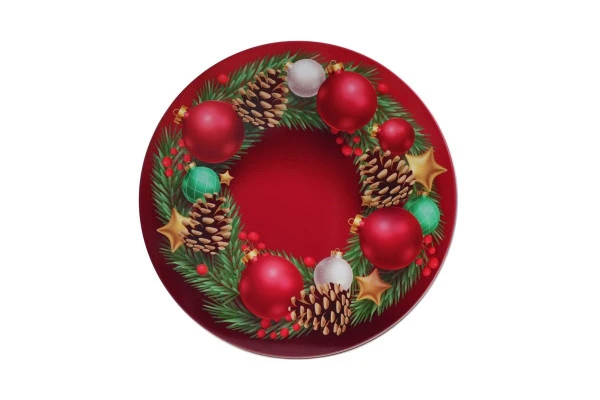 WD 036 Rond kerst koekblik – luxe metalen blik voor kerstgeschenken