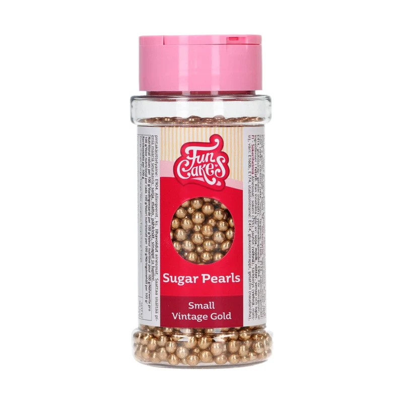 FunCakes | Small Sugar Pearls Vintage Gold