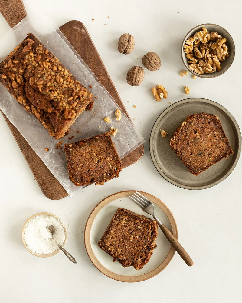 Walnut Studded Carrot Loaf