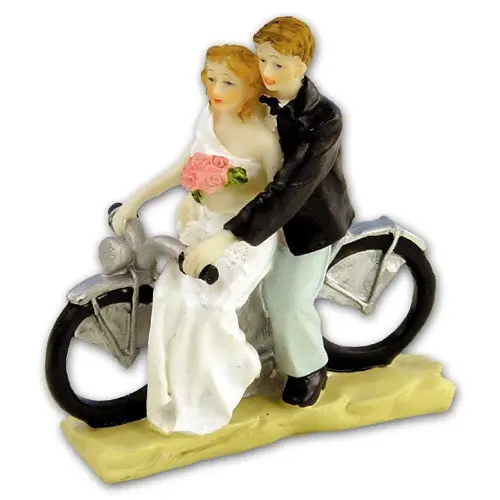 Taarttopper Bruidspaar op motorfiets 11cm