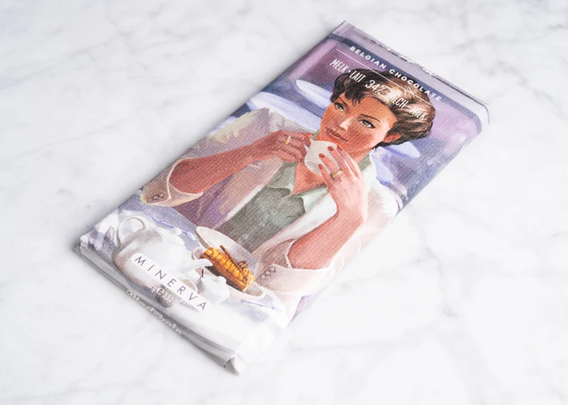 Minerva melkchocoladereep dame met koffie