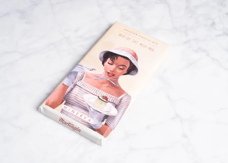 Minerva melkchocoladereep dame met dessert